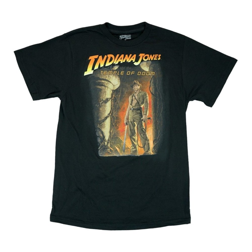 NWT Indiana Jones Men's Temple‎ Of Doom Retro Movie Poster Design T-Shirt Sz S